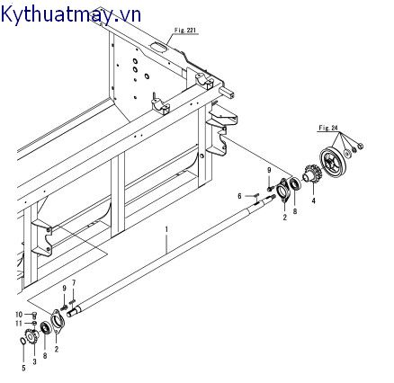 trục truyền động bệ - cách đầu 2.3m